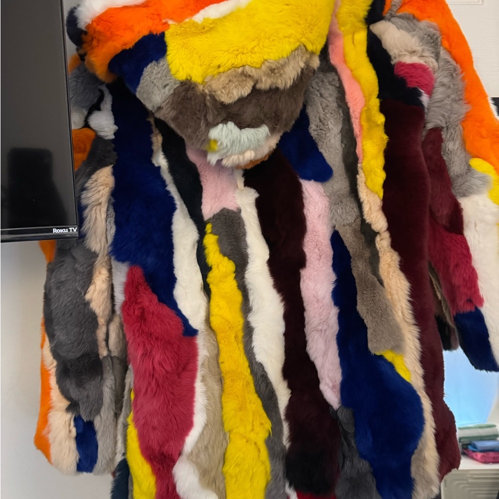 Multicolor Faux Fur Jacket - Picture 2 of 2